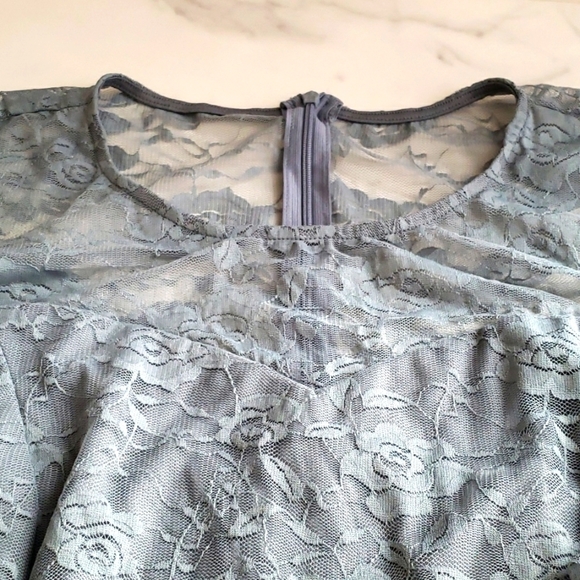 Dressystar Lace  Bridesmaid Dresses w/Sheer Neckline 3/4 sleeves in B-Grey 3XL - Picture 6 of 11